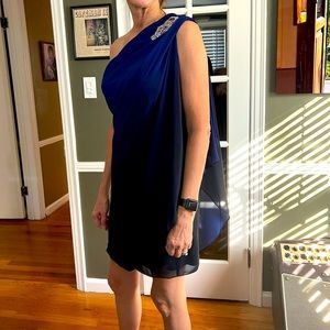 Off shoulder layered cocktail dress
